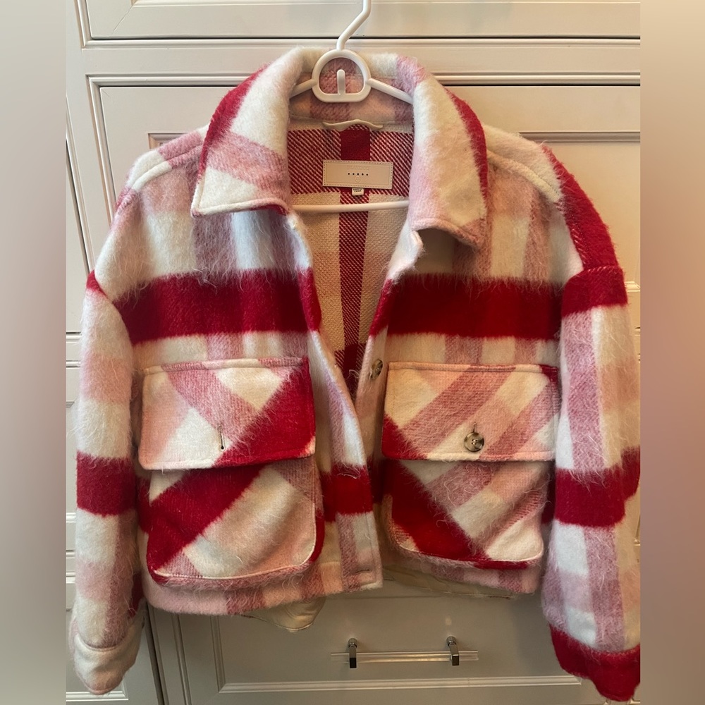 Blank NYC cropped flannel jacket